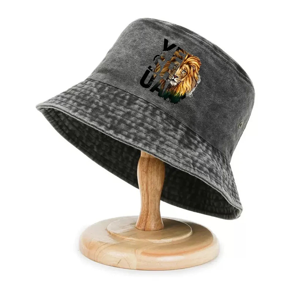 Lion Print Classic Bucket Hat Foldable Beach Cap