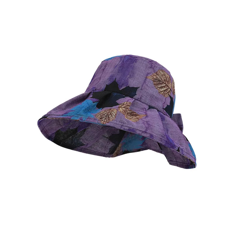 Wide Brim Bow Detail Lightweight UV Protection Bucket Hat