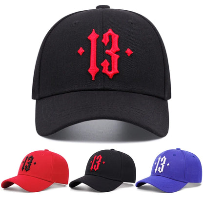 13 Number Embroidery Baseball Cap For Men Cotton Outdoors