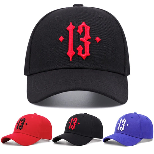 13 Number Embroidery Baseball Cap For Men Cotton Outdoors