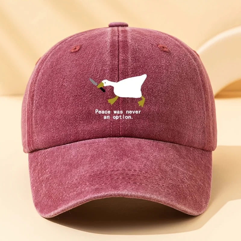 Running Goose Print Travel Baseball Cap
