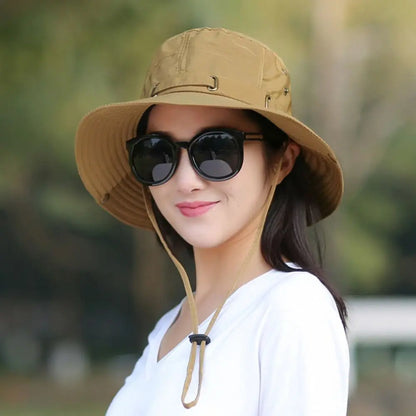 Wide Brim UV Protection Waterproof Bucket Hat