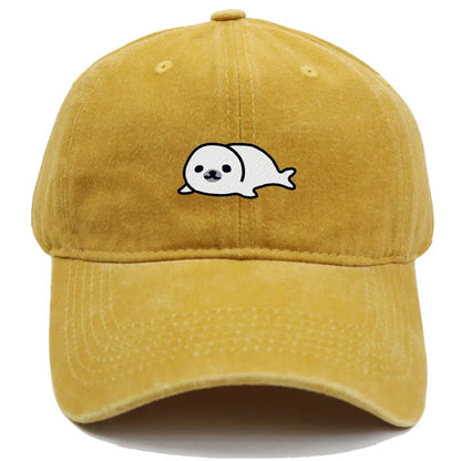 Vintage Seal Embroidered Adjustable Baseball Cap