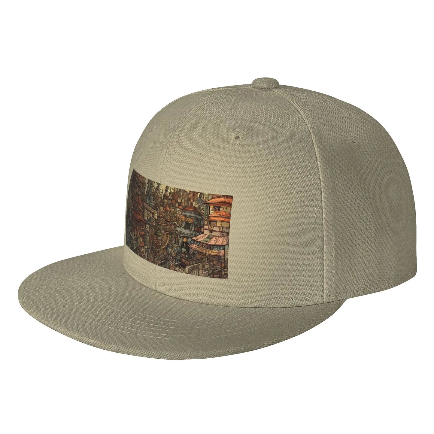 Angular Cityscape Snapback Cap