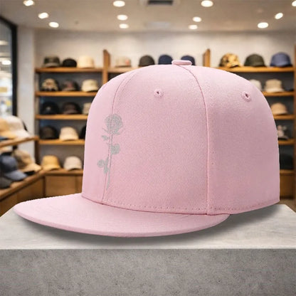 Rose Line Art Snapback Cap