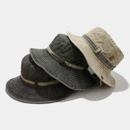Four Seasons Cotton Solid Bucket Hat Fisherman Hat