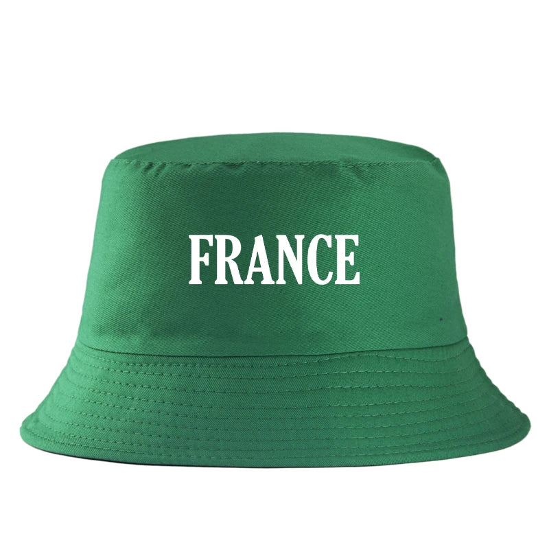 France Print Streetwear Support Bucket Hat Unisex