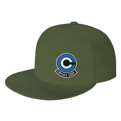 Flat Brim Hats Capsule Corp Print Baseball Cap