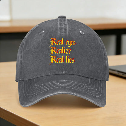 Real Eyes Realize Real Lies Washed Baseball Cap