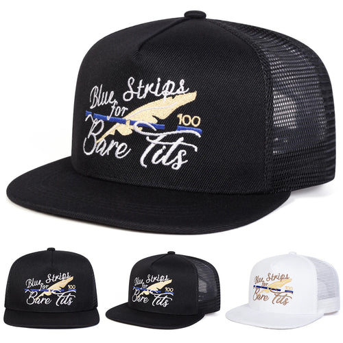 BLUE STRIPS FOR BARE TITS Embroidery Casual Snapback Cap