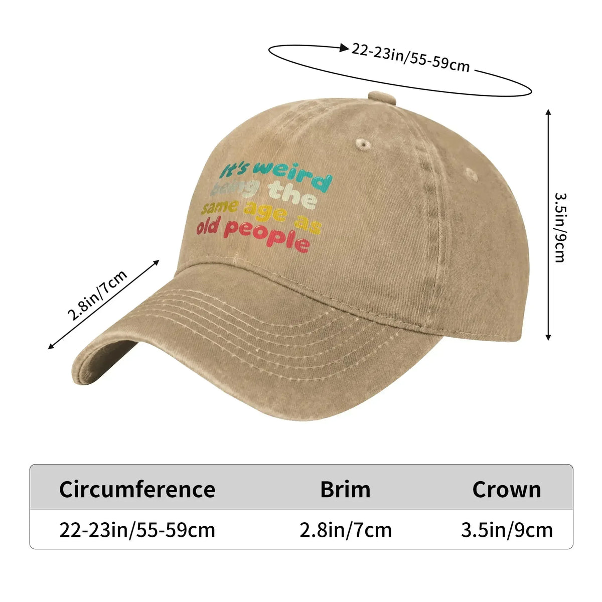 Same Age As Old People Denim Baseball Cap