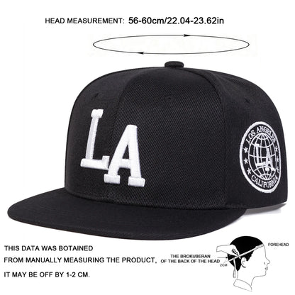 Letter Embroidered Hip Hop Snapback Cap