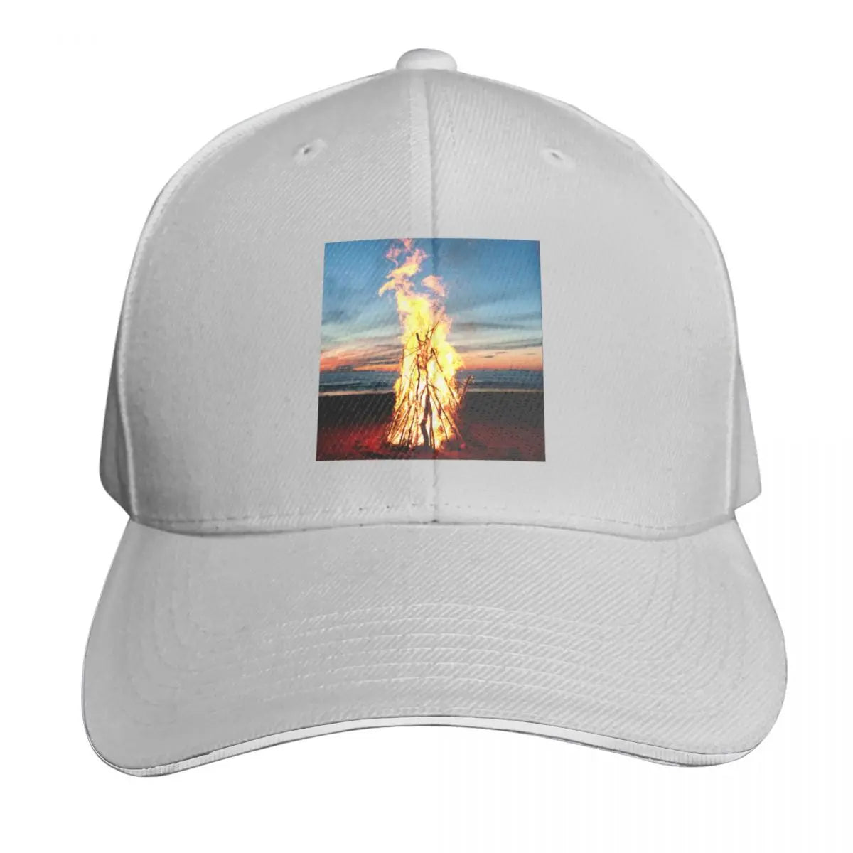 Bonfire In The Beach Vintage Baseball Cap