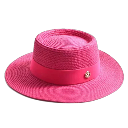 Ribbon Women's Beach Hat Summer Straw Sun Hats Size 56-58cm