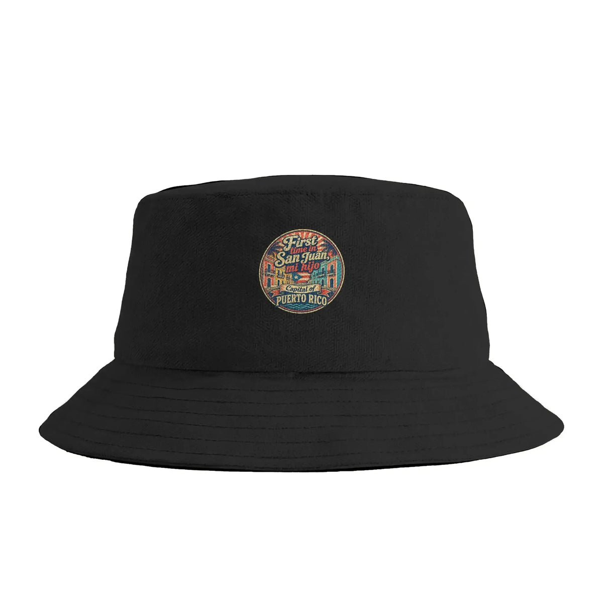 San Juan Puerto Rico Vintage Anchor Flag Bucket Hat