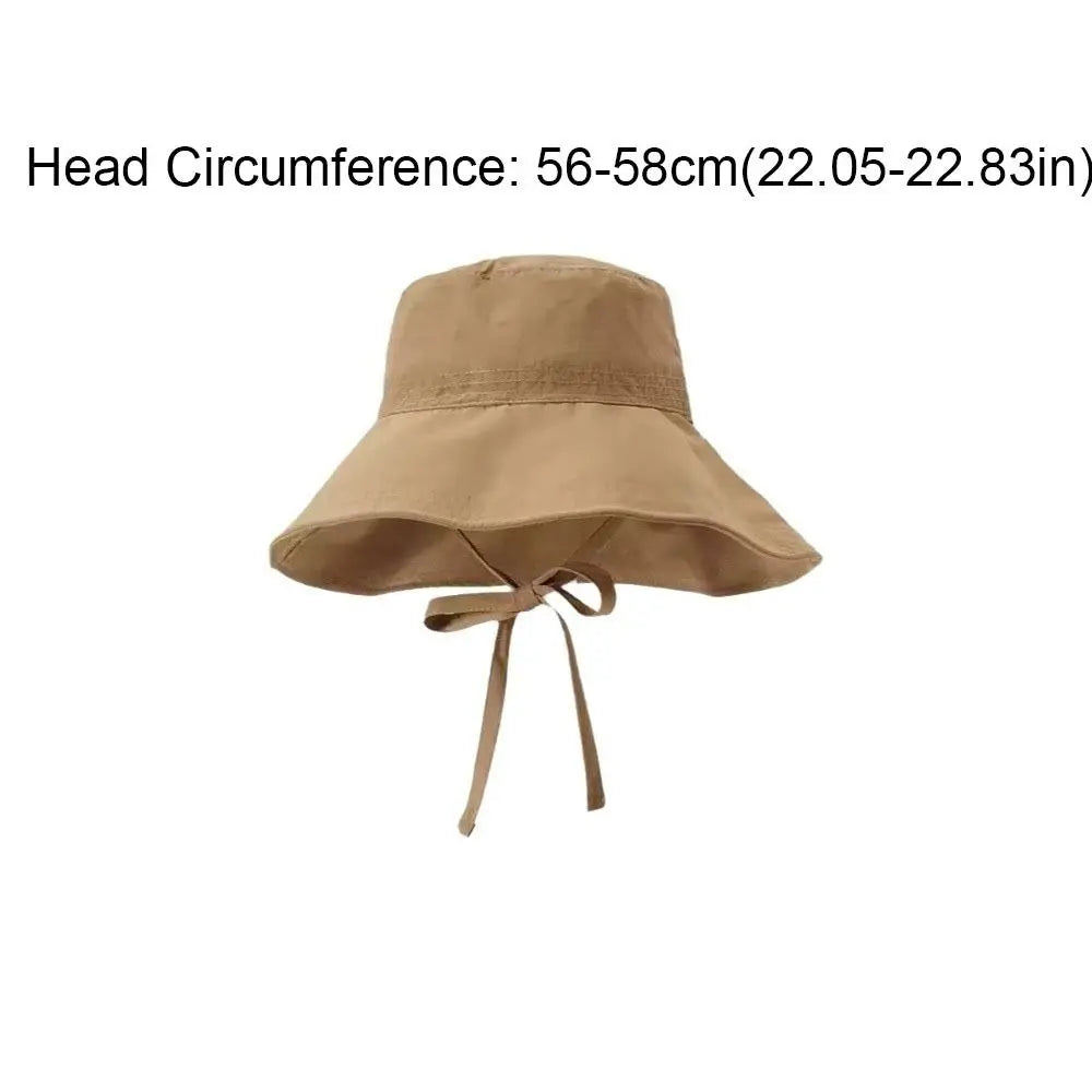 Foldable Wide Brim Breathable Bucket Hat With Strap