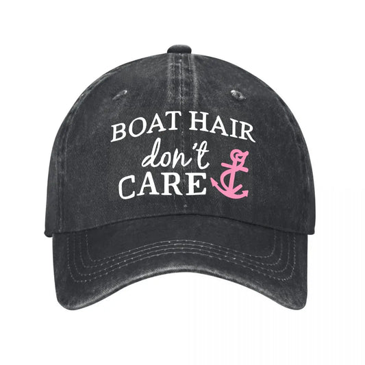 Boat Hair Don't Care Green Washed Baseball Cap
