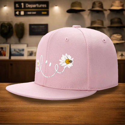 Daisy Flower Smile Snapback Cap