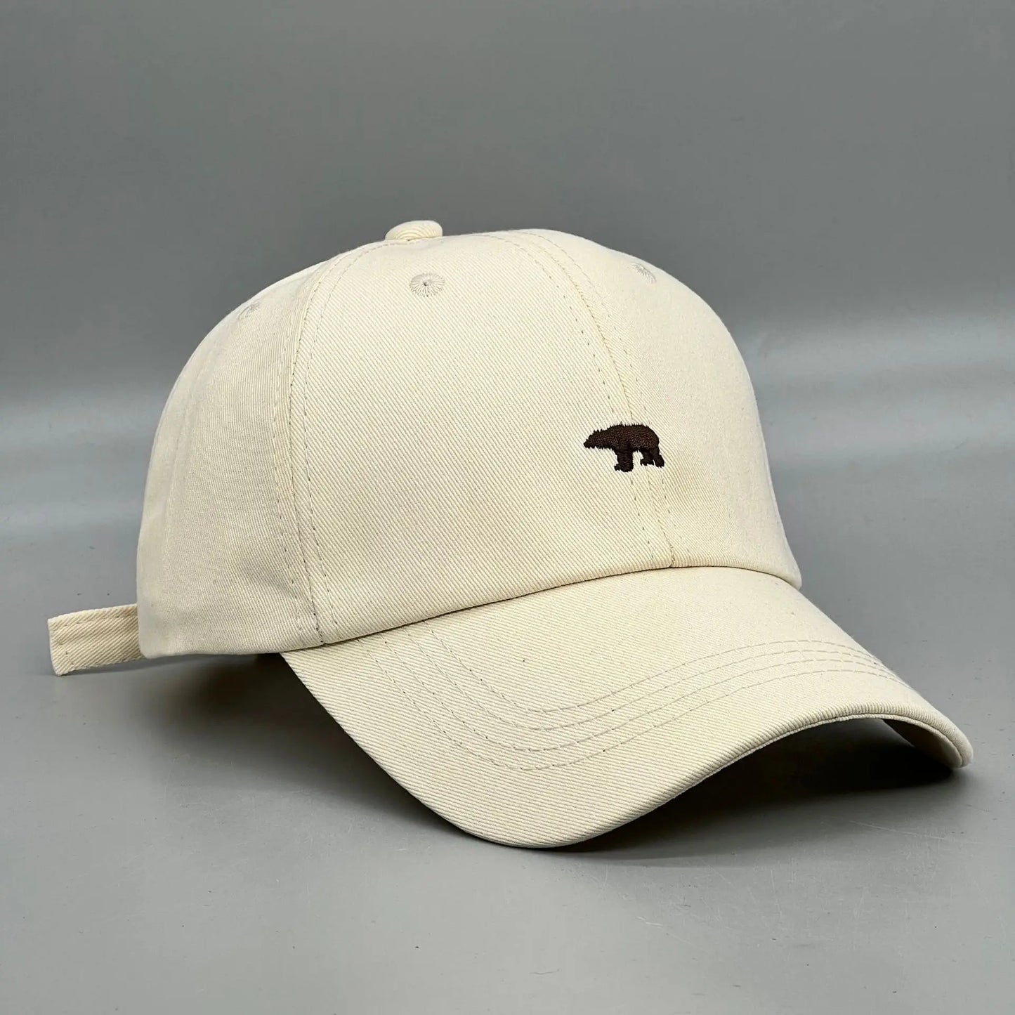 Summer Versatile Polar Bear Embroidered Baseball Cap With Large Brim For A Small Face, Unisex Duckbill Cap For Both Men And Women Size 55-60cm