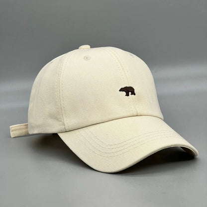 Summer Versatile Polar Bear Embroidered Baseball Cap With Large Brim For A Small Face, Unisex Duckbill Cap For Both Men And Women Size 55-60cm