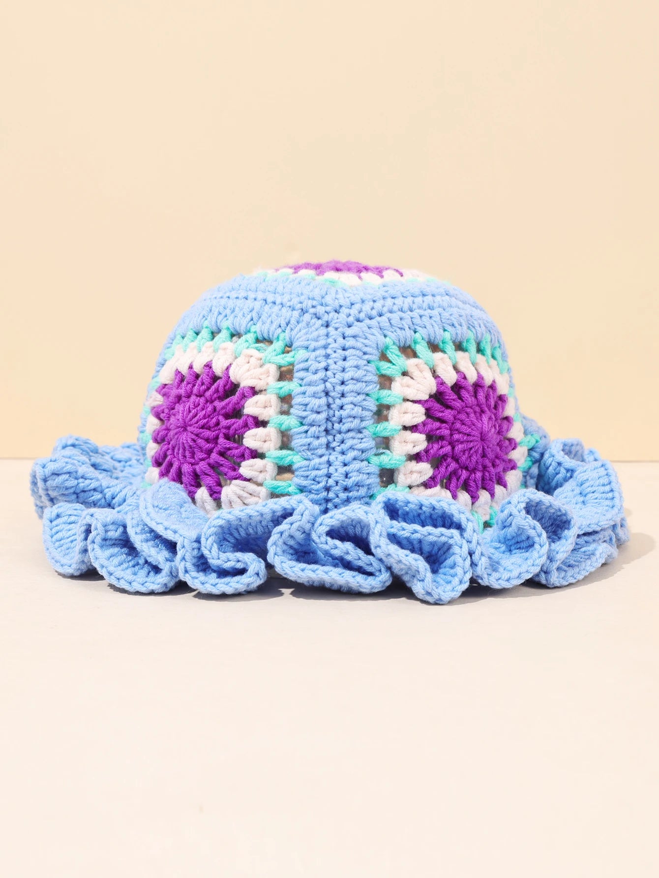Retro Patchwork Crochet Bohemian Bucket Hat