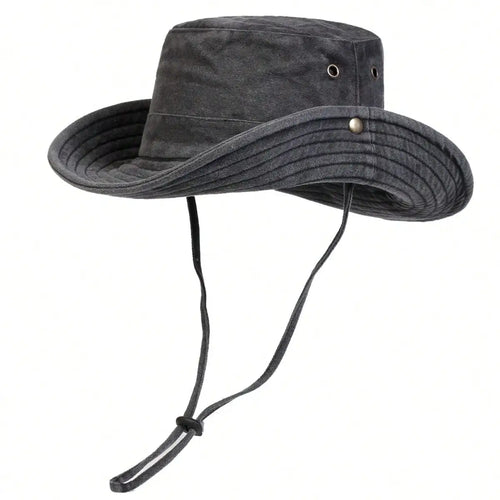 Men Big Eaved Washed Bucket Hats