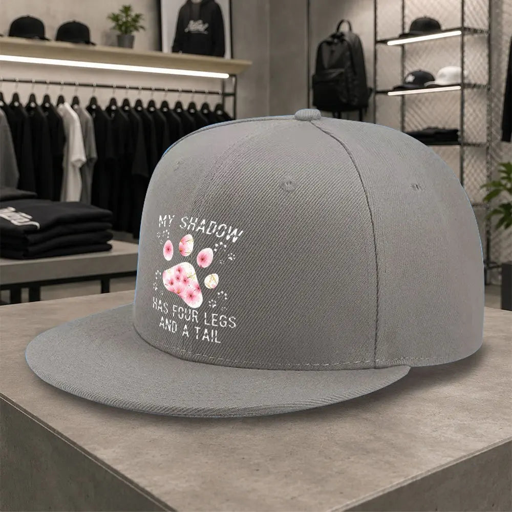 New Cherry Blossom Paw Print Unisex Versatile Flat Brim Cap