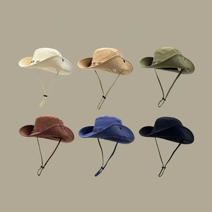 10cm Wide Brim Waterproof UV Protection Bucket Hat