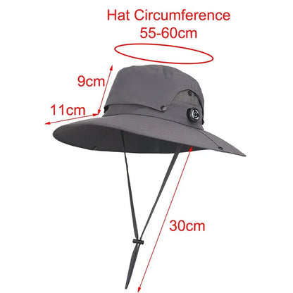 Foldable Wide Brim Mesh UV Protection Bucket Hat