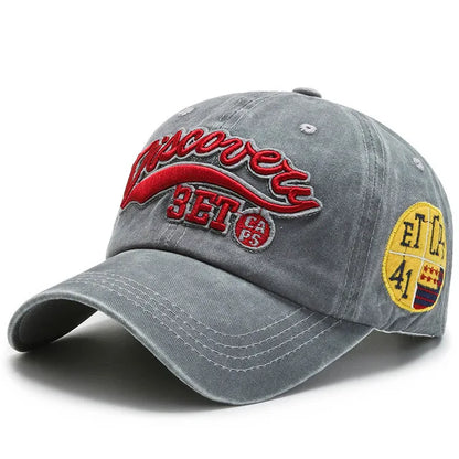 Summer Women Men Baseball Cap Fashion Letter Embroidery Snapback Hat Vintage Washed Cotton Unisex Hip Hop Sun Hat Casquette