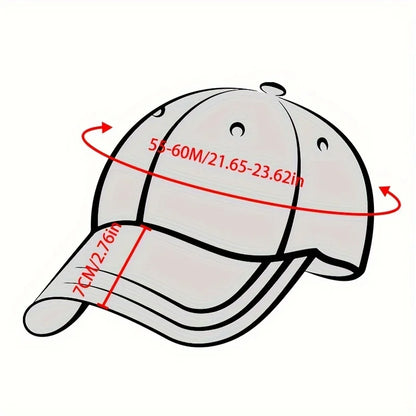 Retro Croissant Print Washed Baseball Cap