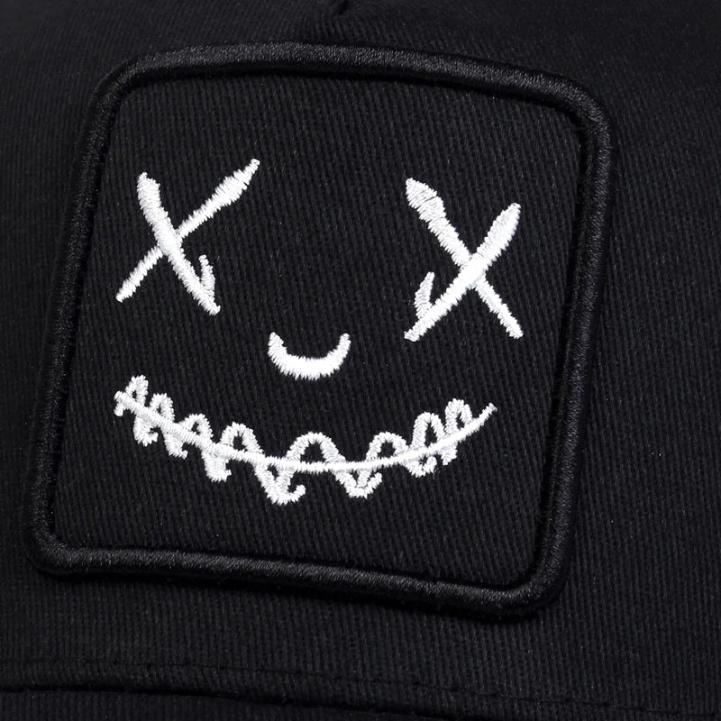 Men Women Smile Face Embroidery Baseball Caps Cotton Adjustable