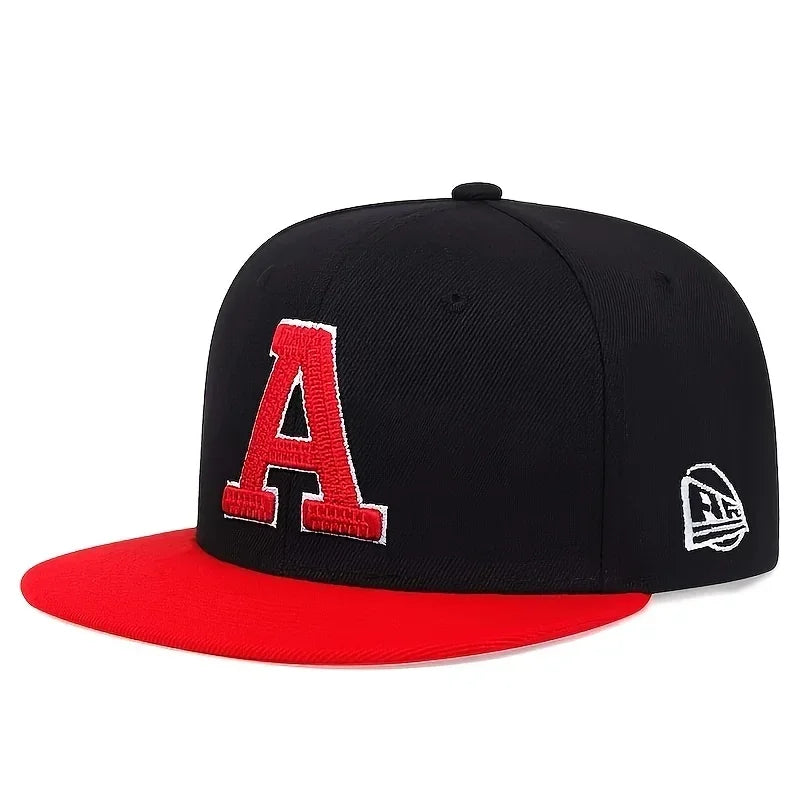 Unisex A Letter Embroidered Hip-Hop Snapback Cap