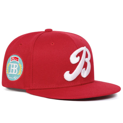 Unisex B Letter Embroidered Snapback Cap