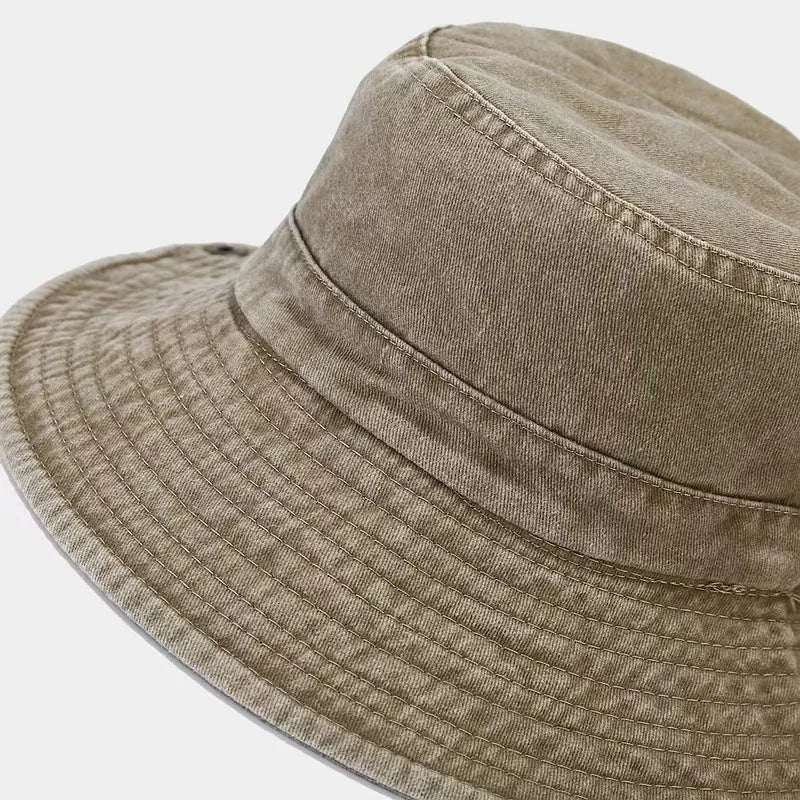 New Men Big Eaved Washed Bucket Hats