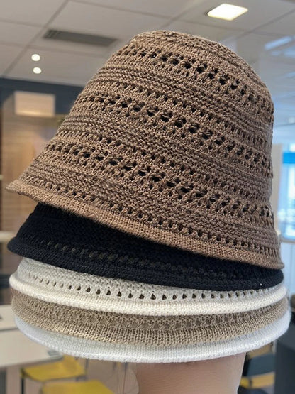 Crochet Raffia Tassel Edge Beach Bucket Hat