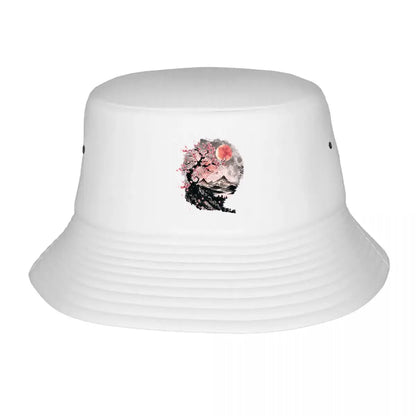 Fashion Japanese Sakura Moon Landscape Bucket Hat