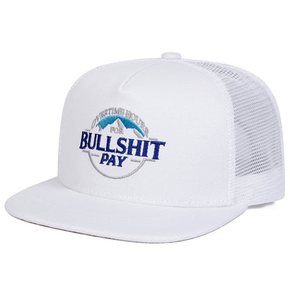BULLSHIT PAY Embroidery Casual Snapback Cap