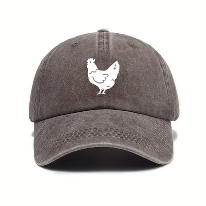 White Hen Print Casual Baseball Cap