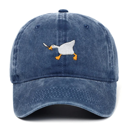 White Goose Embroidered Adjustable Snapback Baseball Cap