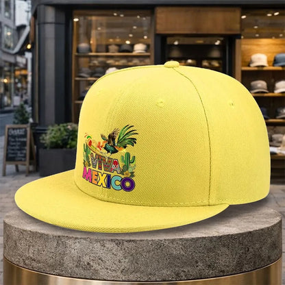Viva Mexico Rooster Print Adjustable Snapback Cap