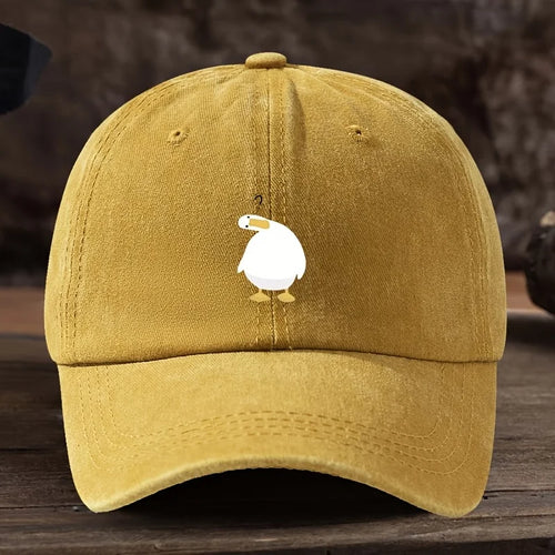 Cute Duck Print Baseball Cap With Adjustable Snap