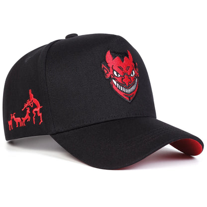 Devil Embroidery Outdoor Baseball Cap