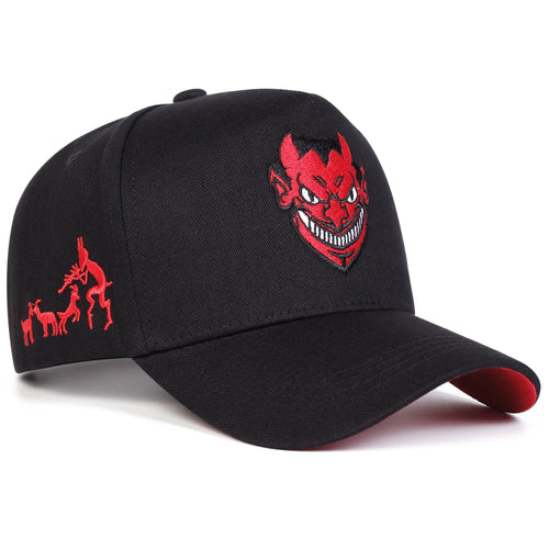 Devil Embroidery Outdoor Baseball Cap