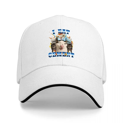 I Eat Cement Cat Baseball Cap