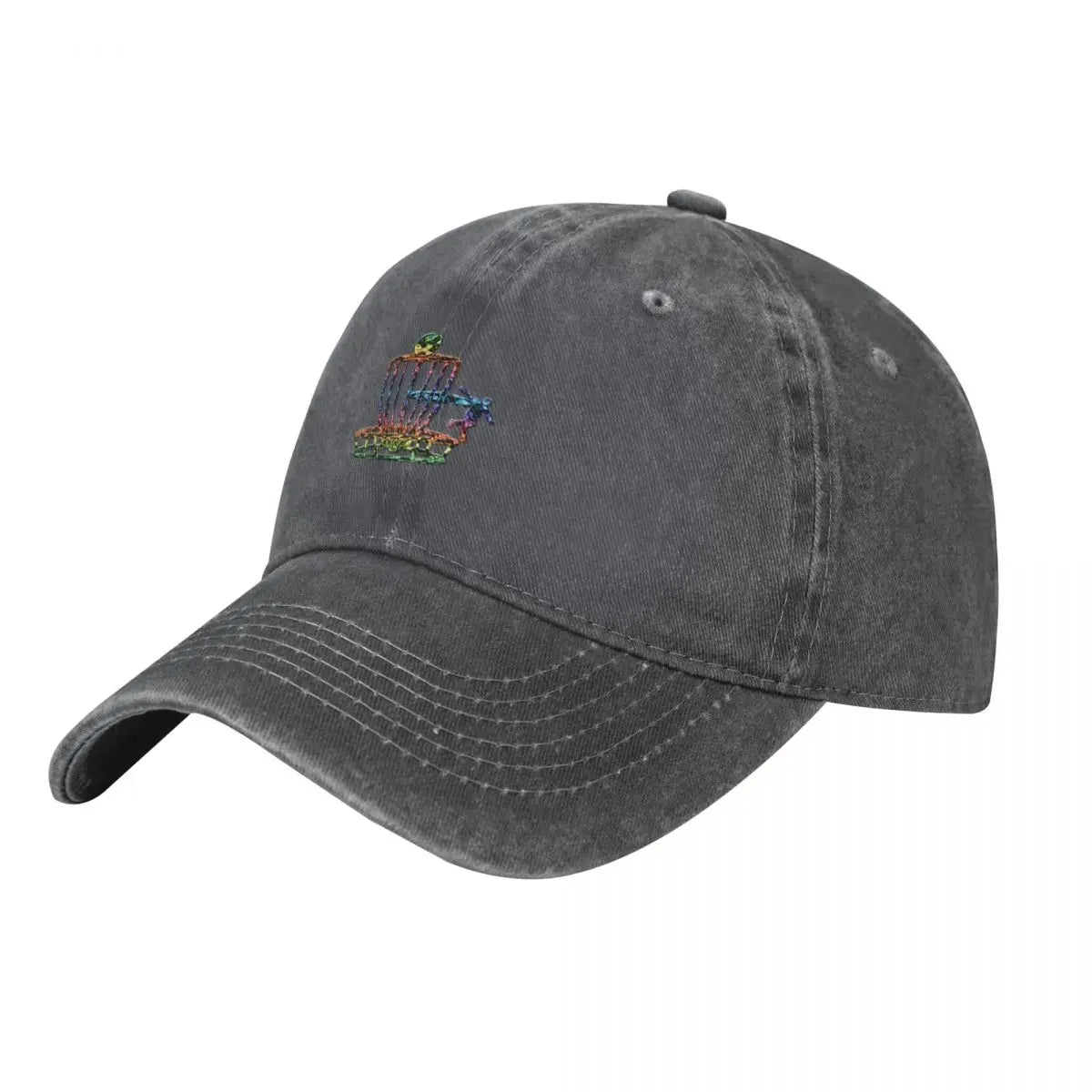 Psychedelic Disc Golf Basket Art Baseball Cap