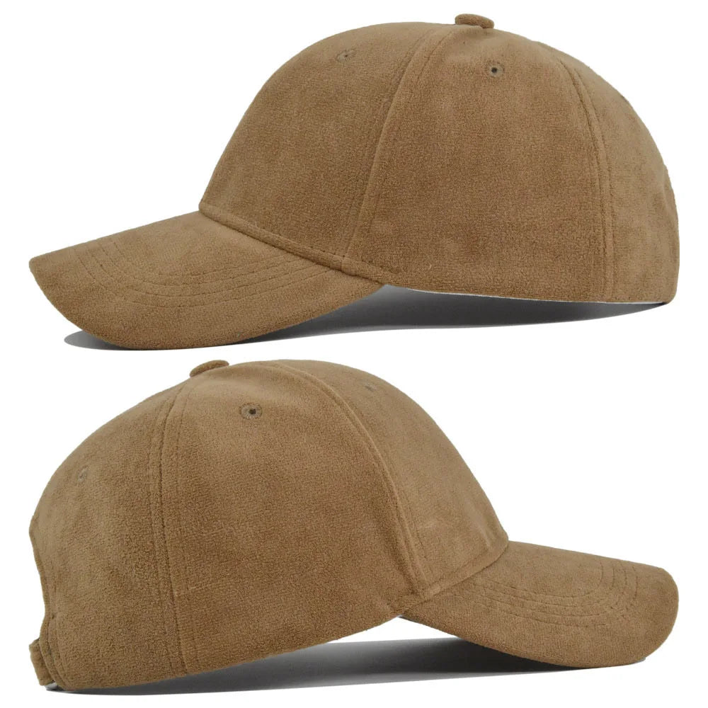 Fashion False Suede Baseball Caps For Men Women Autumn Winter Solid Retro Snapback Hip Hop Hat Unisex Street Adjustable Sun Caps