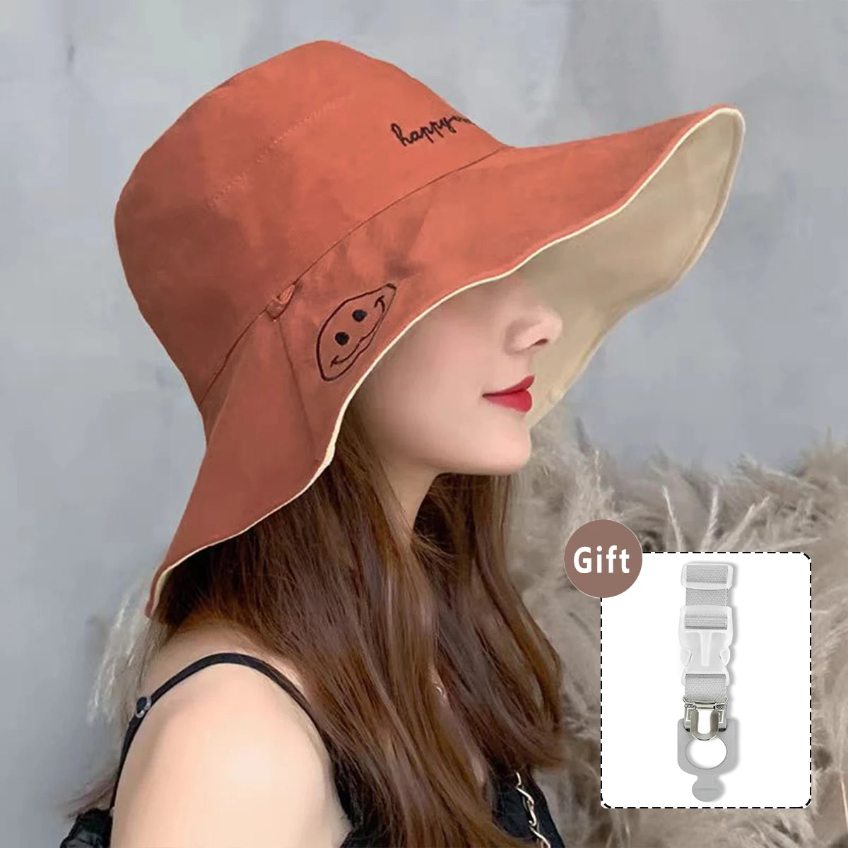 Cotton Wide Brim Korean Style Summer Bucket Hat