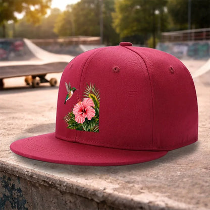 Hummingbird Hibiscus Snapback Cap