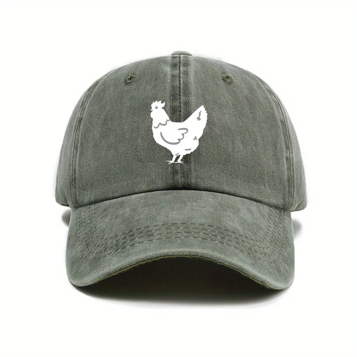 White Hen Print Casual Baseball Cap